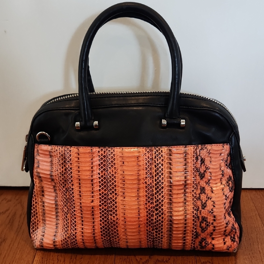 Milly Black and Pink Leather Handbag